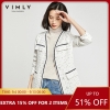 Vimly Ladies Jacket Elegant Workplace Girl Single Breasted Patchwork