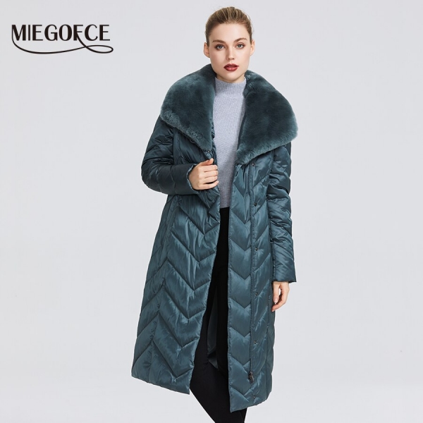 MIEGOFCE 2020 New Collection Women's Jacket With Rabbit Collar Women Winter Coat Unusual Colors That a Windproof Winter Parka 3 Windproof Winter Coat with Rabbit Collar – Stylish Warmth for Women Aged 35-45 ❄️