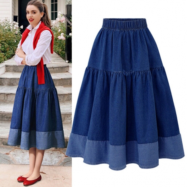 Womail Fashion Women Long Skirts Elastic Waist Pleated Maxi Skirts Beach Boho Vintage Summer High-quality Temperament skirt 1 High-Quality Pleated Maxi Skirt for Women – Summer Boho Look