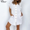 Celmia 5XL Classic Shirt Gown Girls Horny V neck Brief Sleeve