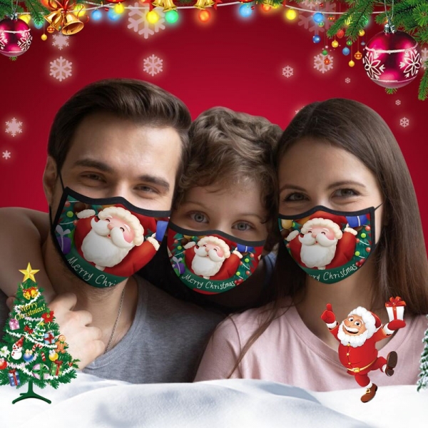 Resuable Christmas Face Mask Breathable Washable Face Shield Xmas Gift Christmas Ornaments Noel Halloween Christmas Mouth-muffle 1 Resuable Christmas Face Mask Breathable Washable
