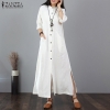 Maxi Gown Mandarin Collar Lengthy Shirt