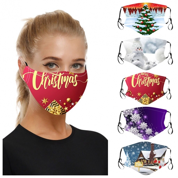 Mouth-Masks Reusable Washable Christmas Face Mask