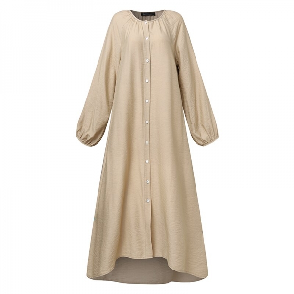 2020 Fashion Women Vintage Midi Dress Kaftan Solid Shirt Vestidos Celmia Autumn Lantern Sleeve Casual Loose Party Work Dress 5XL 3 Celmia Vintage Lantern Sleeve Midi Dress โ Perfect for Work, Parties, and Everyday Style! ๐