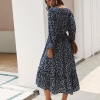 ZITY Classic Floral Print Maxi Gown Girls Boho Lengthy Sleeve