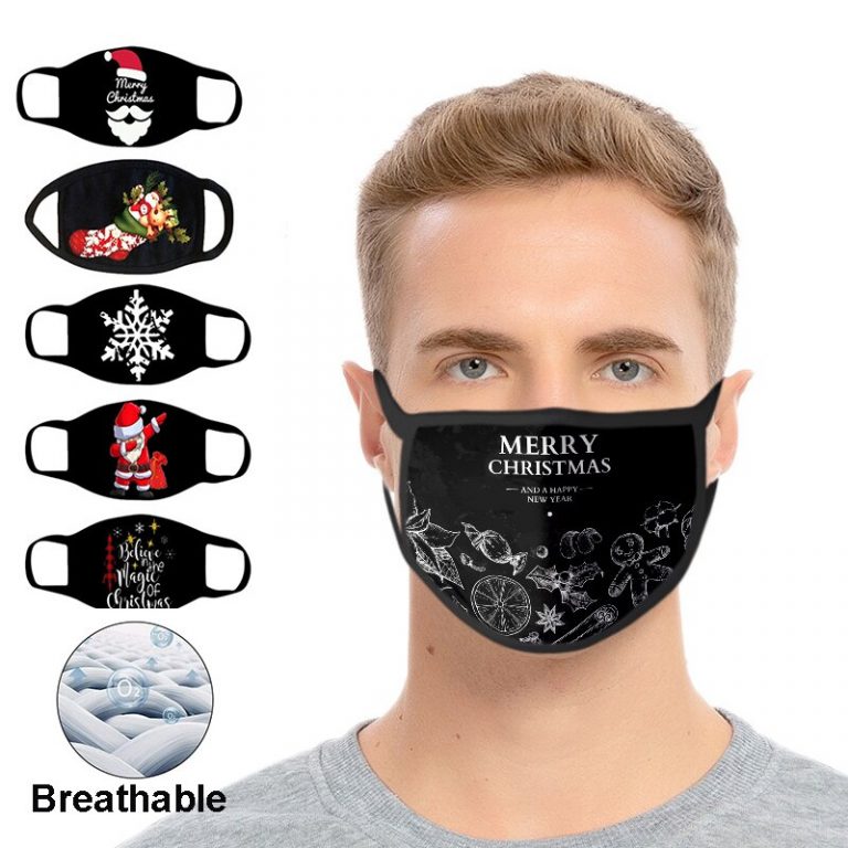 Resuable Christmas Face Mask Breathable Washable