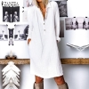 Vogue Autumn Lengthy Shirt Costume Girls Lapel Neck Lengthy