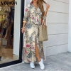 VONDA Maxi Lengthy Gown Ladies Classic Printed Lengthy