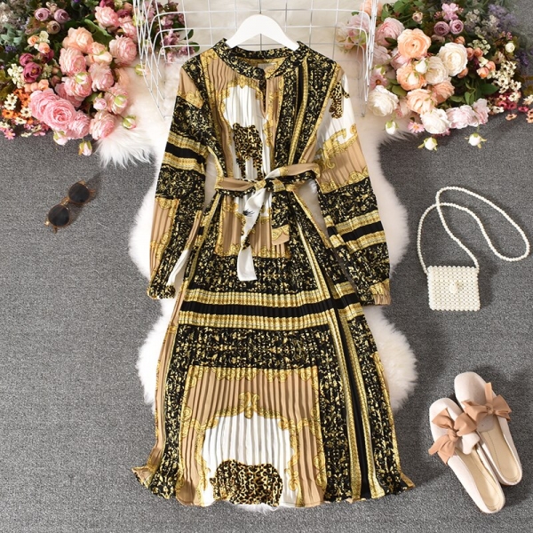 Spring Autumn Girls's Pleated Costume Lengthy-sleeved Shirt