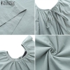 Sundress ZANZEA Summer season Gown Lengthy