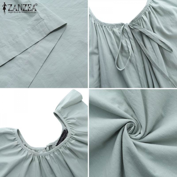 Women Ruffles Sleeveless Dress Sundress ZANZEA 2020 Summer Dress Long Maxi Vestidos Solid Cotton Pockets Long Shirts Kaftan 7 4 Sundress ZANZEA Summer season Gown Lengthy