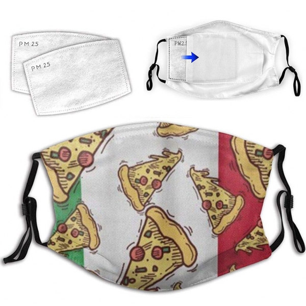 Christmas Face Mask Adult Washable 3D Pizza Food Print Mouth Face Cover Reusable Mask Mascarillas Breathable Face Mask Máscara 1 Christmas Face Masks Grownup Washable 3D Pizza