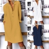 Vogue Autumn Lengthy Shirt Costume Girls Lapel Neck Lengthy
