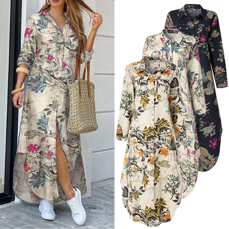 VONDA Maxi Lengthy Gown Ladies Classic Printed Lengthy