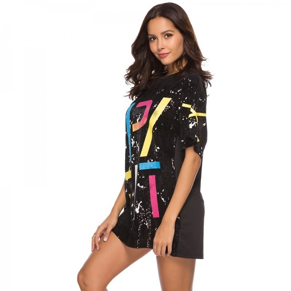 Girl Membership Attire Sequin T Shirt Gown Plus Dimension