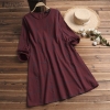 ZANZEA Plaid Cotton Linen Winter Dress – Stylish Long Sleeve Knee-Length Gown for Women