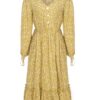 ZITY Classic Floral Print Maxi Gown Girls Boho Lengthy Sleeve
