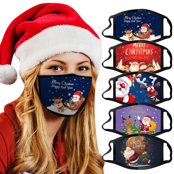 Adults Christmas Face Mask Reusable Washable Cotton Fabric Masque Adulte Réutilisable Estampada Mondmaskers Mask Masken #106 1 Adults Christmas Face Masks Reusable