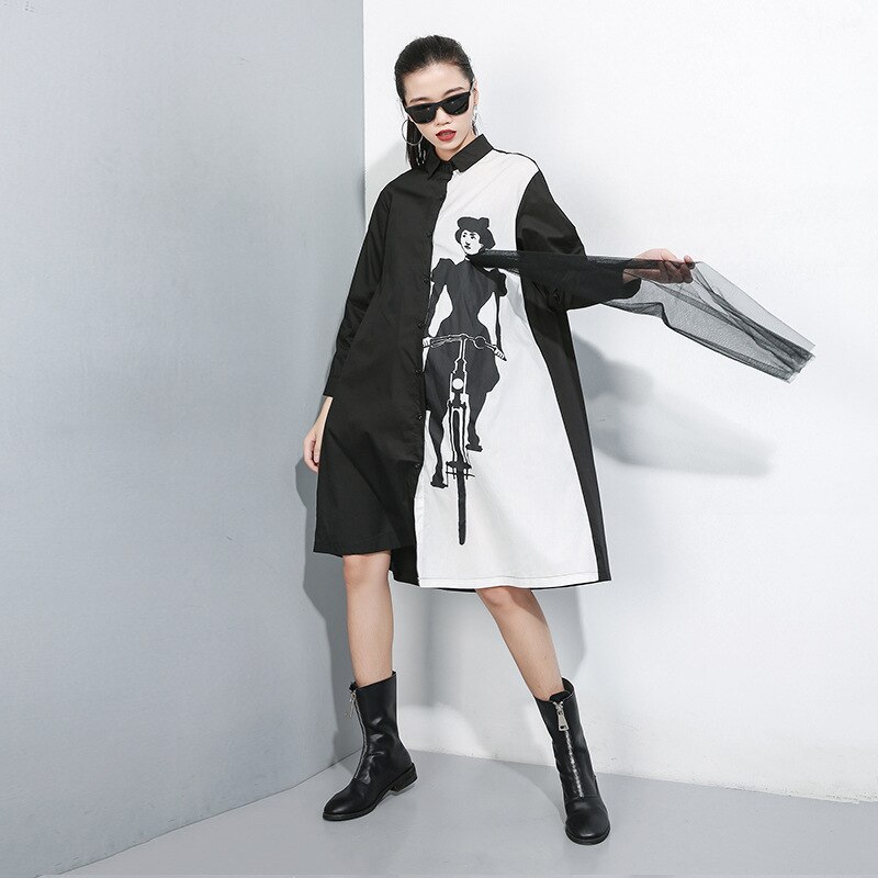 Shade Girls Shirt Costume Black White Shirt Patchwork