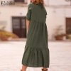 Ladies Lapel Neck Cotton Linen Costume Autumn