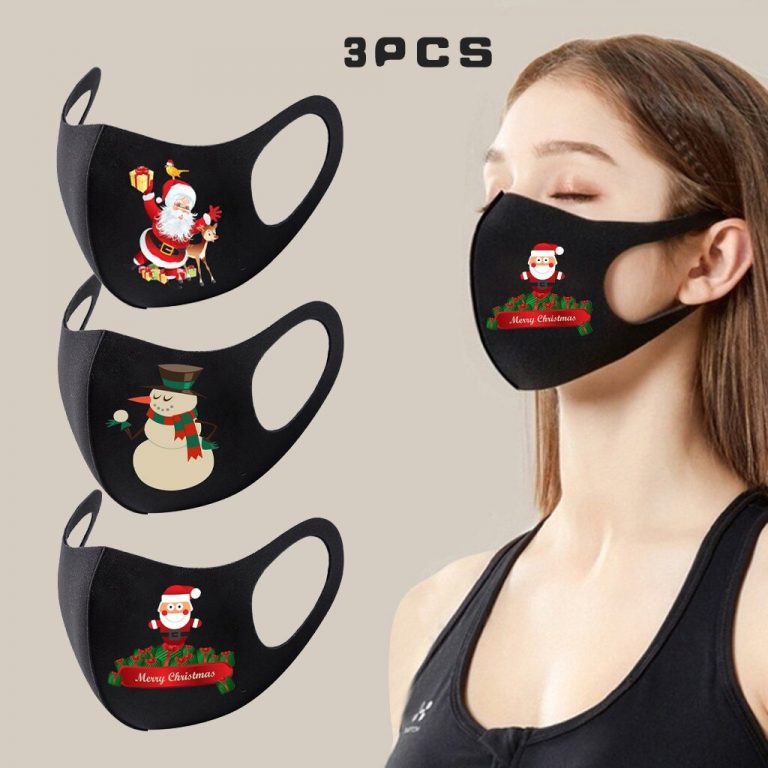 Grownup Christmas Face Masks Washable Mouth Cloth