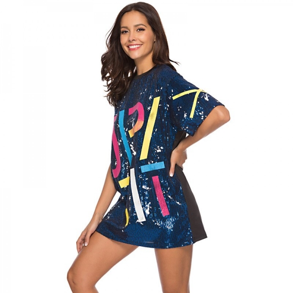 Girl Membership Attire Sequin T Shirt Gown Plus Dimension