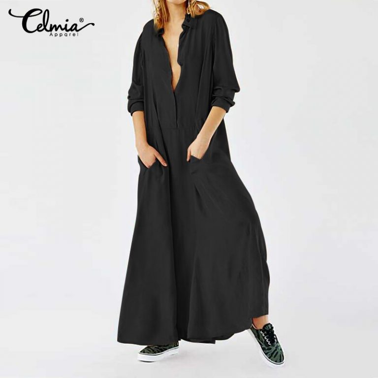 Maxi Costume Lengthy Sleeve Free Buttons Pleated Shirt