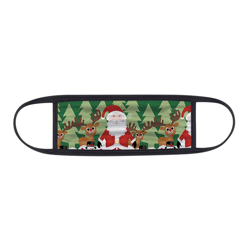 1PC Unisex Protect Spitting Protective Christmas Face Mask Adjustable Soft Washable Printed Pattern Mascarilla Navida 2 Protecting Christmas Face Masks Adjustable Comfortable