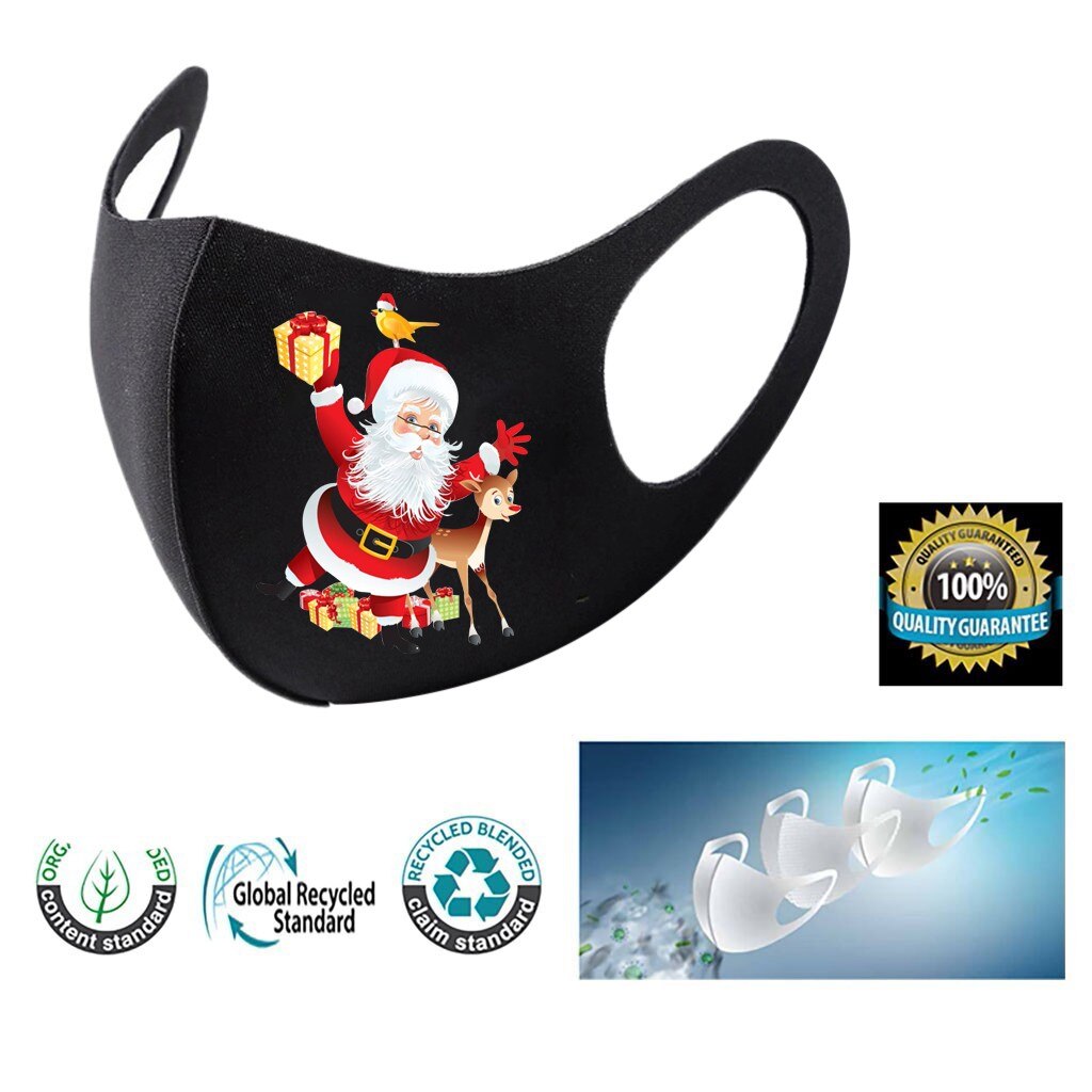 Grownup Christmas Face Masks Washable Mouth Cloth