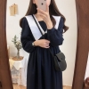 Plus Size Boho Plaid Button Dress for Autumn | Vintage Long Shirt Dress