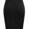 Ruched Front Wear to Work Office Pencil Skirt