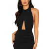Sexy Halter Ruched Bodycon Backless Wrap Party