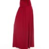 High Waisted Ruched Fold Over Elastic Waistband Flowy Long Length Skirts
