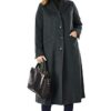 Women's Plus Size Full Length Wool Blend Coat