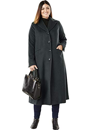 Women's Plus Size Full Length Wool Blend Coat Best Price ⋆ WoClothes.com