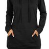 Women's Long Sleeve Tunic Sweatshirt with Hoodie - Cozy Comfort for Casual Chic, Perfect for Fall