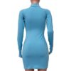 High Neck Bodycon Dress with Long Sleeves and Zipper - Comfortable and Stylish Mini Dress for Night Outs 💃