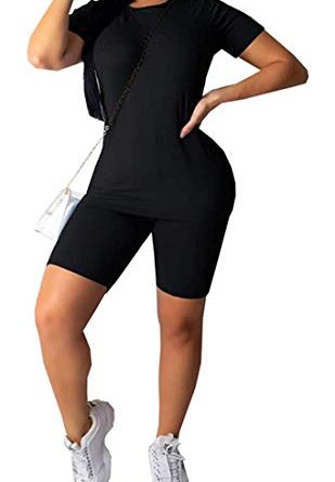 Solid Crop Top Short Pants Outfit Sports Yoga Suit