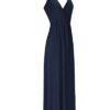 V-Neck Casual Dress Summer Beach Backless Slit Maxi Dress for Wedding Guest