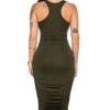 Women's Summer Sexy Sleeveless Sundress Fold Bodycon Tank Dress