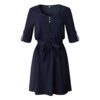 Solid Design Buttons Belt Mini Sundress Dress