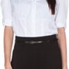 Knee Length Pleated A-Line Skirt with Skinny Belt