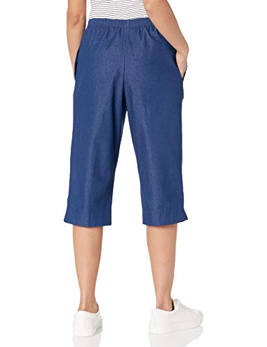 316C8VkaUGL Alfred Dunner Ladies’ Elastic Waist Denim Capris – Perfect for Everyday Comfort & Style