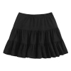 Casual Summer Elastic Waist Solid Ruffle Hem Short Mini Skirt
