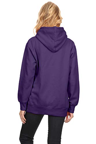 318GoOr9Y1L Fleece Pullover Hoodies for Women – Oversized Purple Sweatshirt in Regular & Plus Sizes
