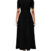 High Waist Half Sleeve Plaid Print Round Neck Inclined