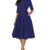 Fall Dresses for Women Vintage Half Sleeve Bow Tie