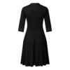Half Sleeve Dress Fashion Solid Color O-Neck Striped Zipper