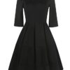 Vintage Dress Half Sleeve O-Neck Casual Pockets