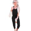 Summer Solid Casual Loose Sleeveless Jumpsuit Romper  